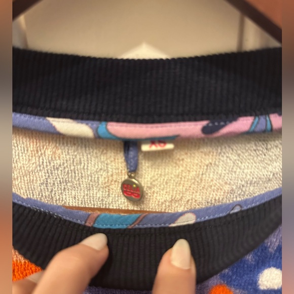 Celia B Terry cloth floral pullover- XS - Picture 4 of 5